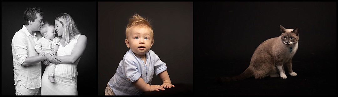 Séance famille au studio photo au Vésinet en avec les animaux de compagnie